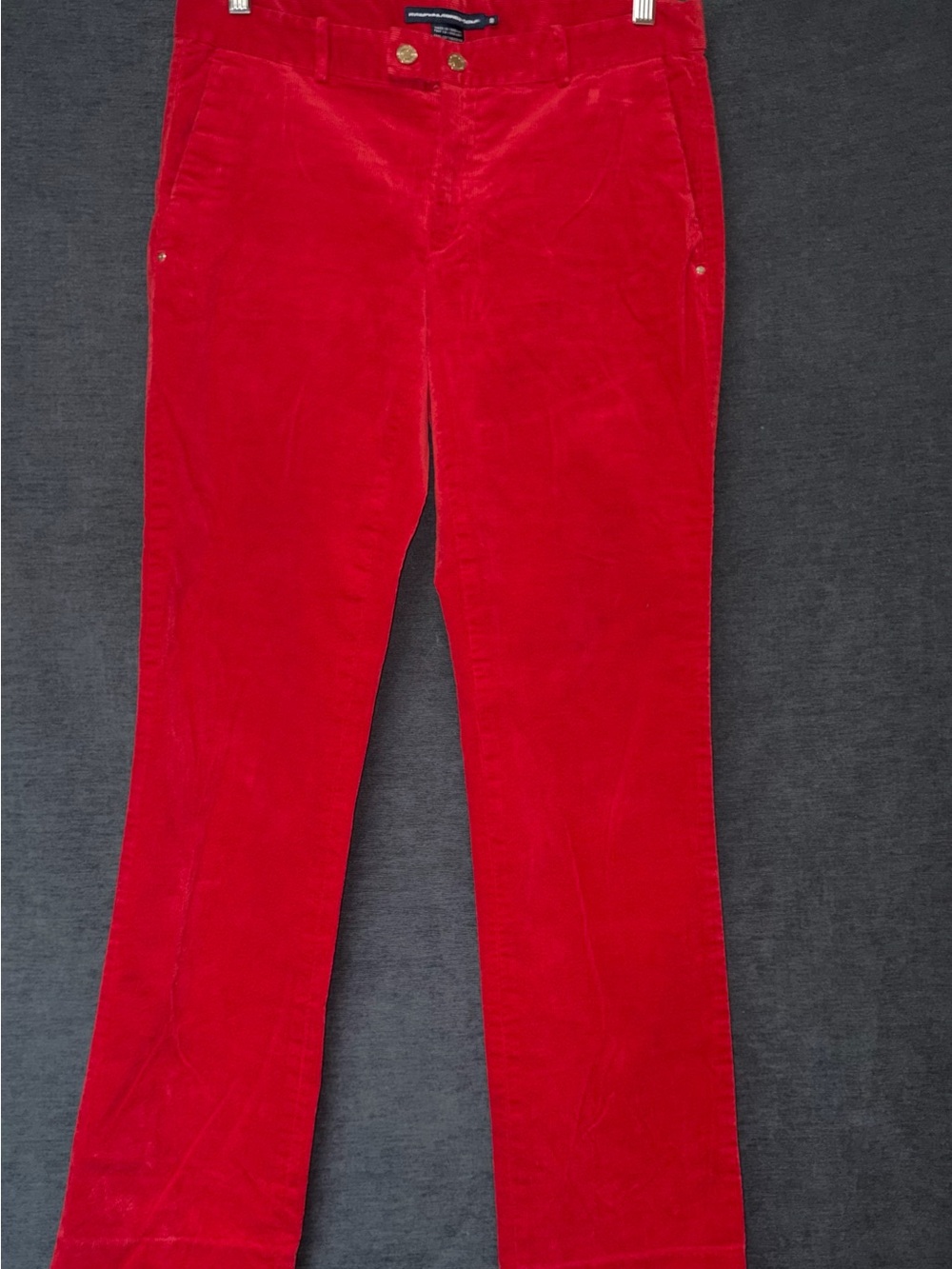 Ralph Lauren Bright Red Corduroy Straight-Leg Pants
